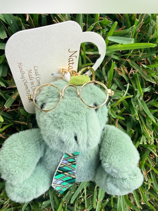 Natasha Couture Handbags - Natasha Couture Dinosaur Bag Charm with Gold Glasses